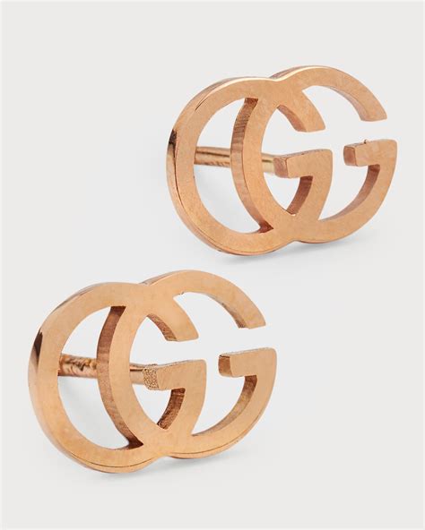 gucci studs earrings gold|Gucci interlocking gg earrings.